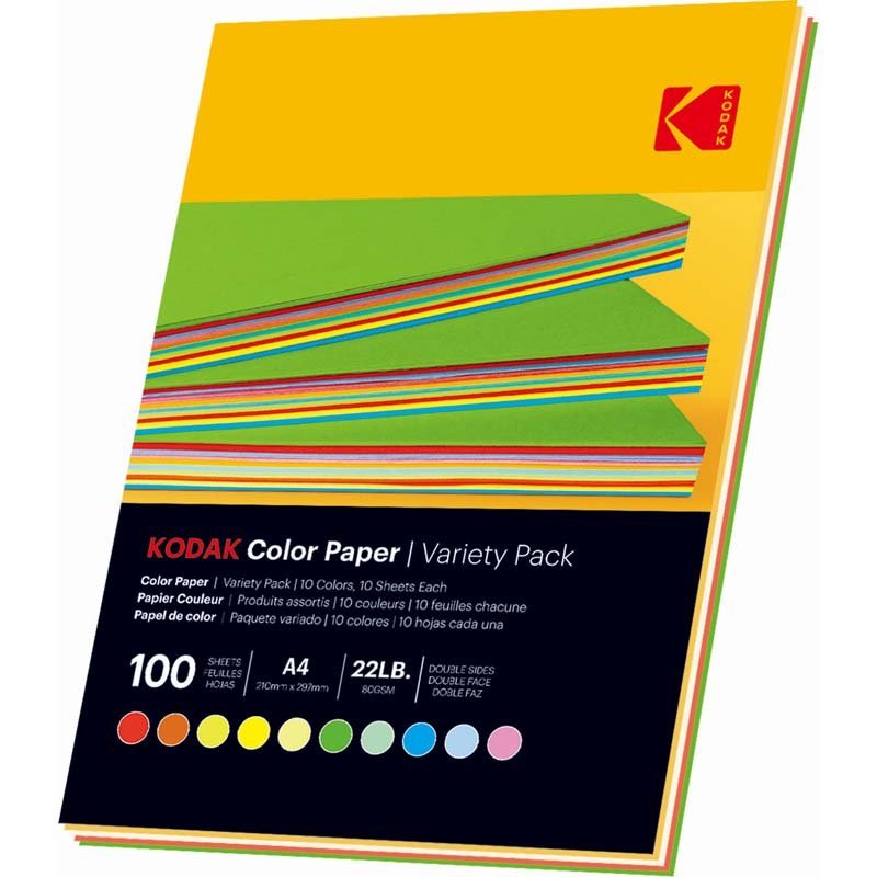 Kodak Assorted Colour Paper 80gsm A4 – 100 Sheets - MataMata