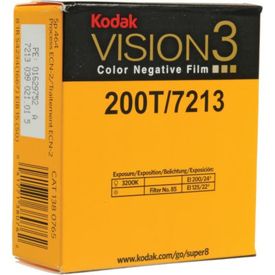 Kodak Film VISION3 200T Color Negative Film 7213 (Super 8, 50' Roll) - MataMata