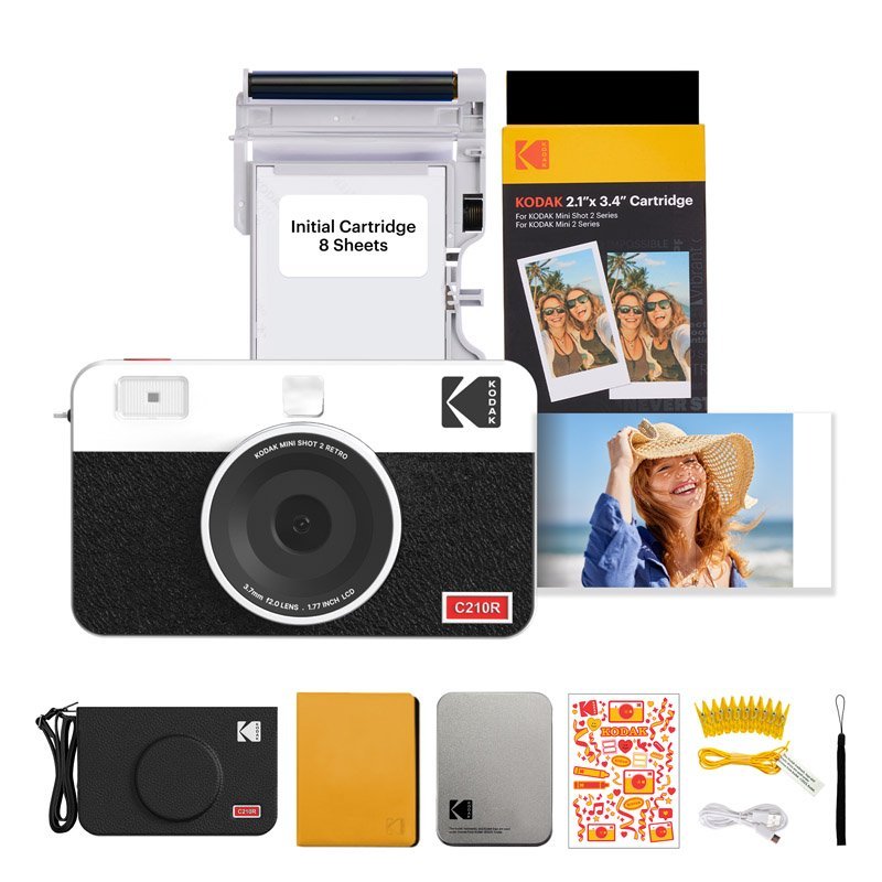 Kodak Instant Camera Mini Shot 2 Retro Cartridge + Accessories Bundle - MataMata