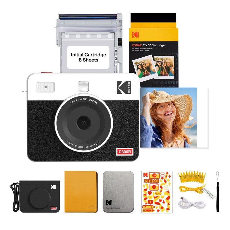 Kodak Instant Camera Mini Shot 3 Retro Cartridge + Accessories Bundle - MataMata