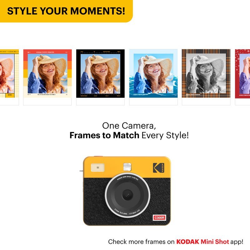 Kodak Instant Camera Mini Shot 3 Retro Cartridge Bundle - MataMata