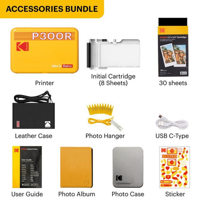 Kodak Instant Mini 3 Retro Cartridge + Accessories Bundle - MataMata