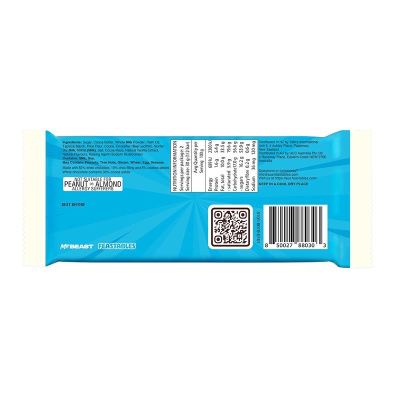 Mr Beast Feastables Chocolate Cookies & Creme – 60g - MataMata