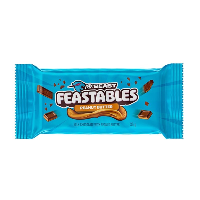 MrBeast Feastables Peanut Butter Milk Chocolate Bar – 35g - MataMata