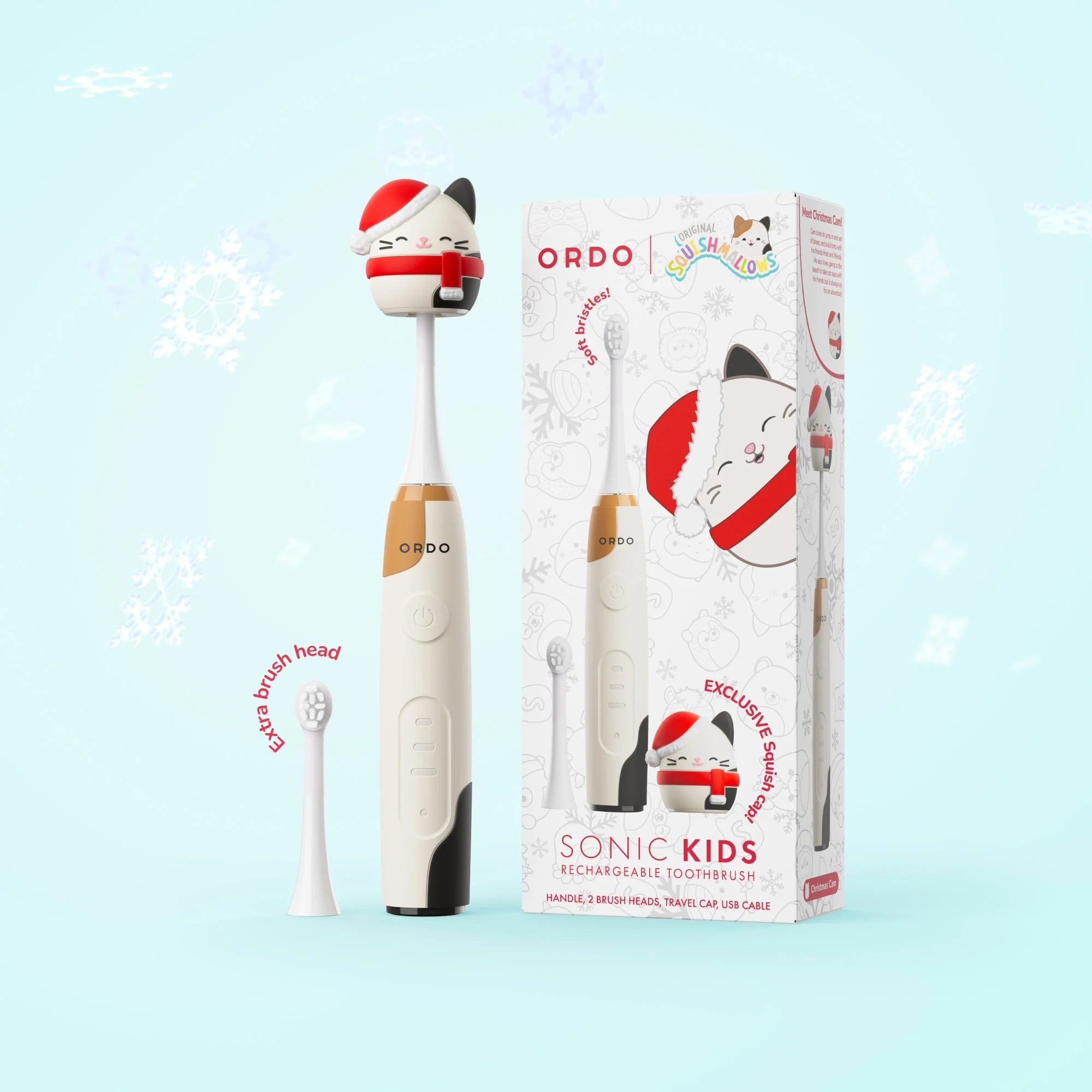 Ordo Sonic Kids Rechargeable Toothbrush - Squishmallows Christmas Cam - MataMata
