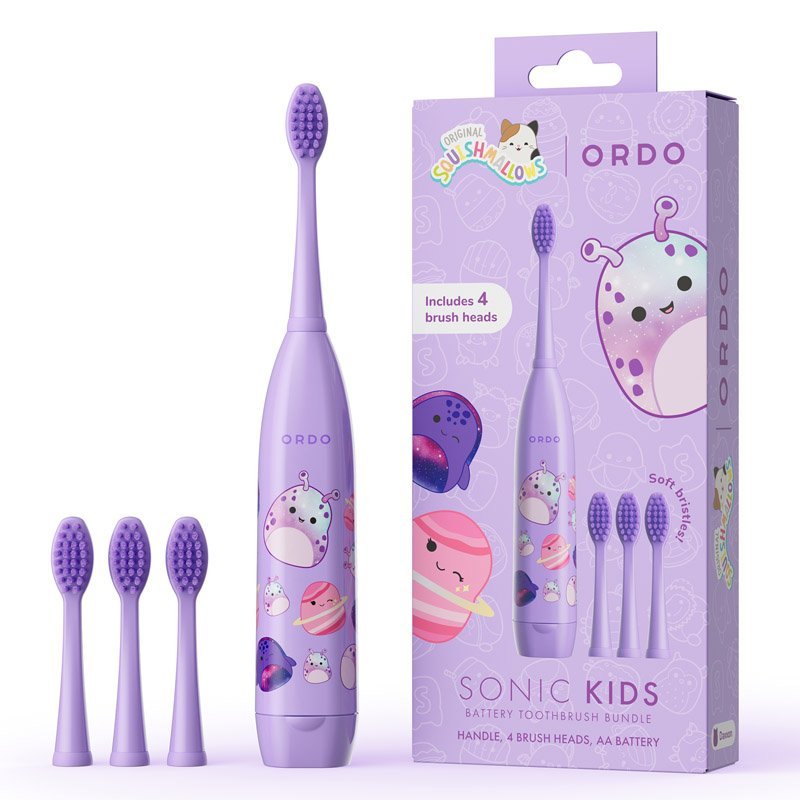 Ordo Sonic Kids Squishmallows Battery Powered Toothbrush & 2× Brush Head Bundle - MataMata
