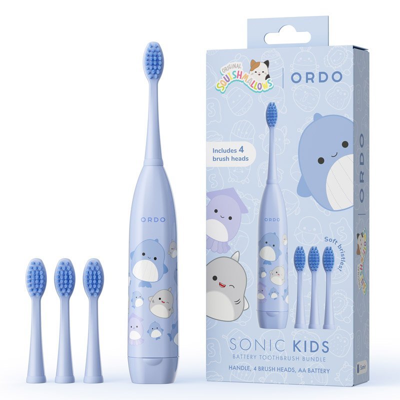 Ordo Sonic Kids Squishmallows Battery Powered Toothbrush & 2× Brush Head Bundle - MataMata