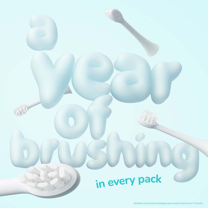 Ordo Sonic Kids Squishmallows Rechargeable Brush Heads [4 Pack] White - MataMata