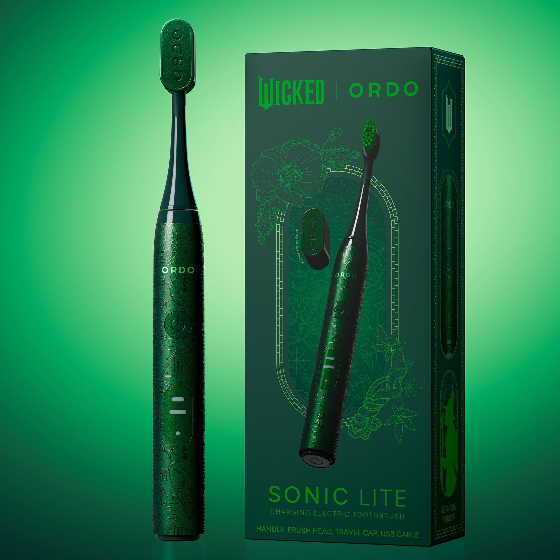 Ordo Sonic Lite Electric Toothbrush Bundle - Wicked - Elphaba Thropp - MataMata