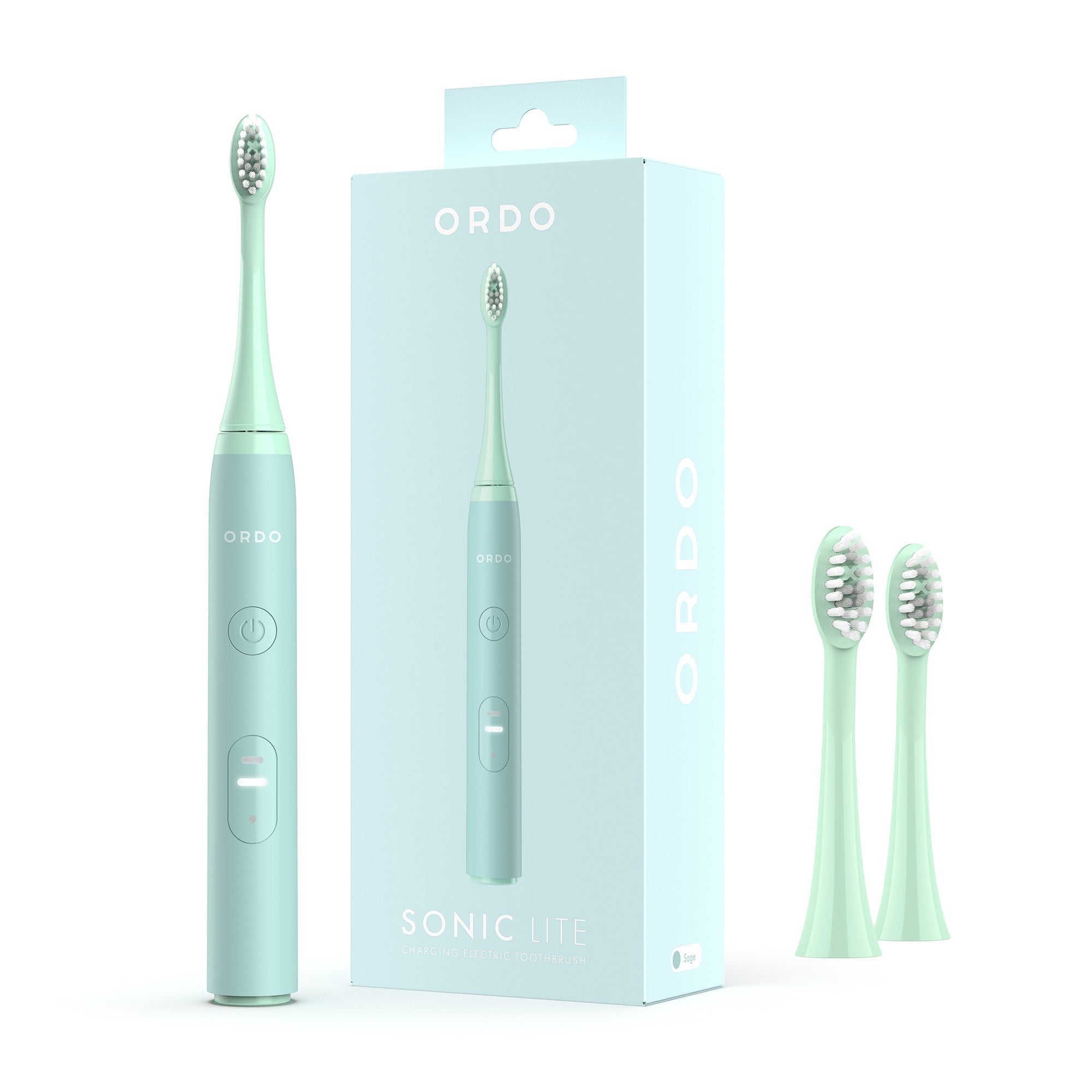 Ordo Sonic Lite Toothbrush & 2x Brush Head Bundle - Sage - MataMata