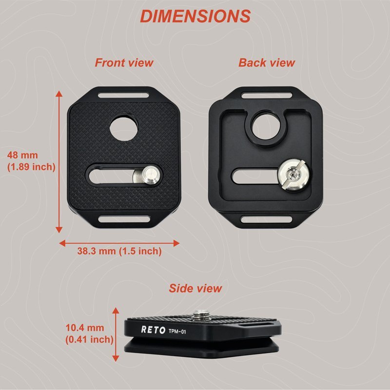 RETO Quick Release Plate TPM - 01 with 1/4" - 20 Screw - MataMata