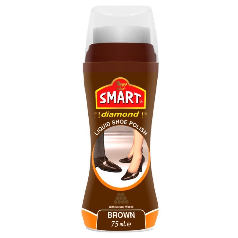 SMART Diamond Liquid Shoe Polish 75mL Colour: Brown - MataMata