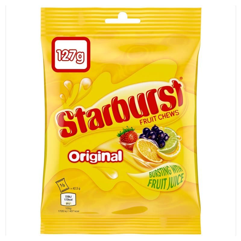 Starburst Original Fruit Chews Candy Bag 127g [Pack of 12] - MataMata