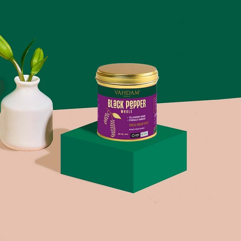 Vahdam Single Origin Spice Black Pepper Whole 20g - MataMata