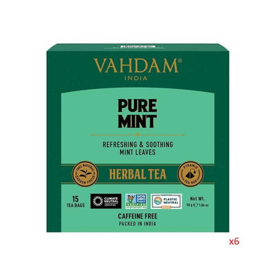 VAHDAM TEA 15TB PYRAMID PURE MINT x6 - MataMata