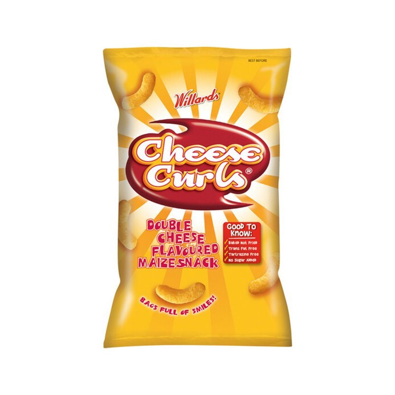 Willards Cheese Curls Cheese Flavoured Maize Snack 150g [Pack of 16] - MataMata