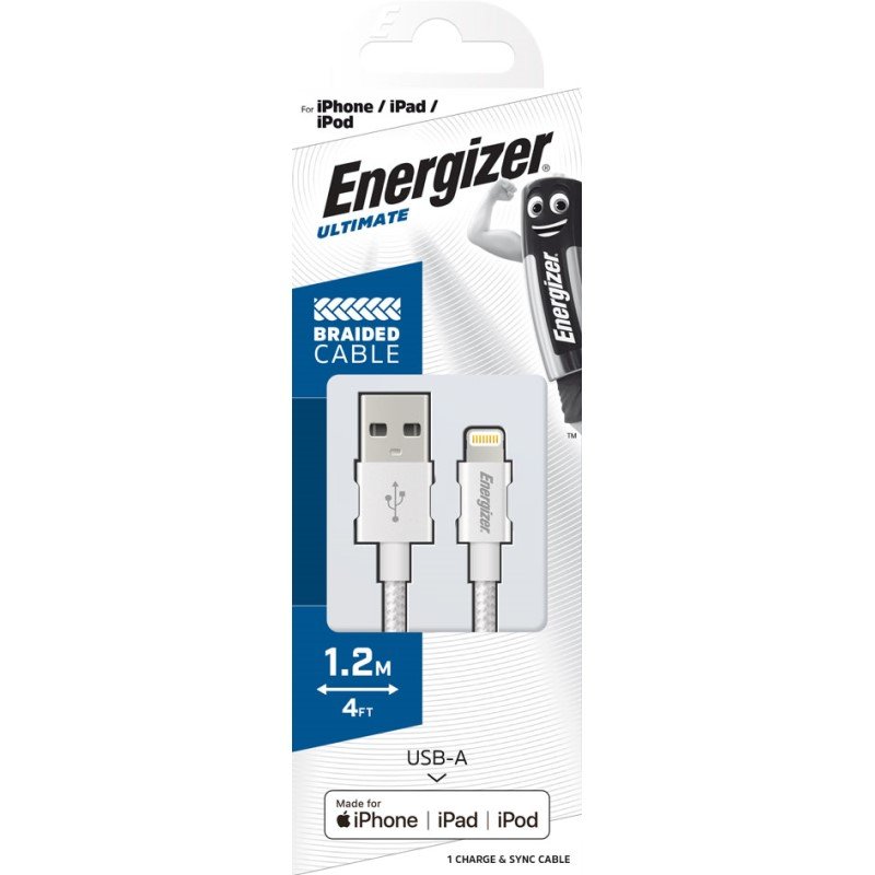 Energizer iPhone (Lightning) Braided Cable 1.2 Metre