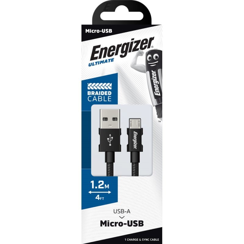 Energizer Micro-USB Nylon Braided Cable 1.2 Metre