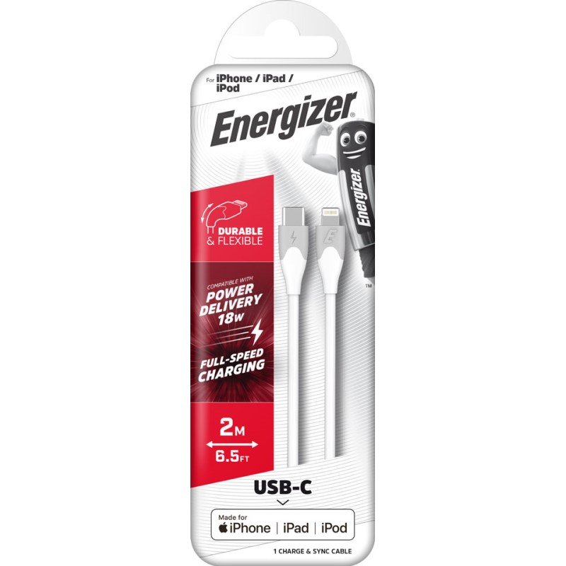 Energizer iPhone (Lightning) to USB-C Cable 2 Metre