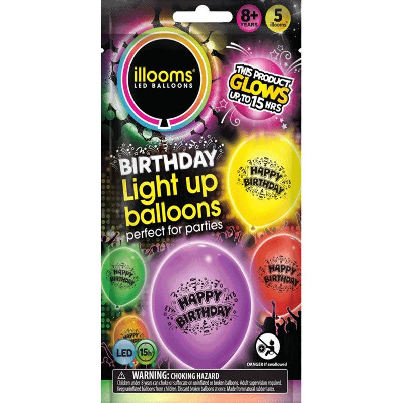 illooms Light-Up LED Balloon 5 Pack