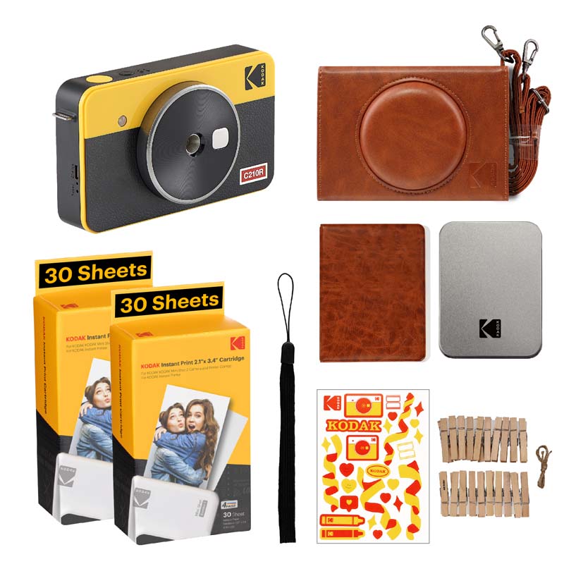 Kodak Instant Camera Mini Shot 2 Retro Cartridge + Accessories Bundle