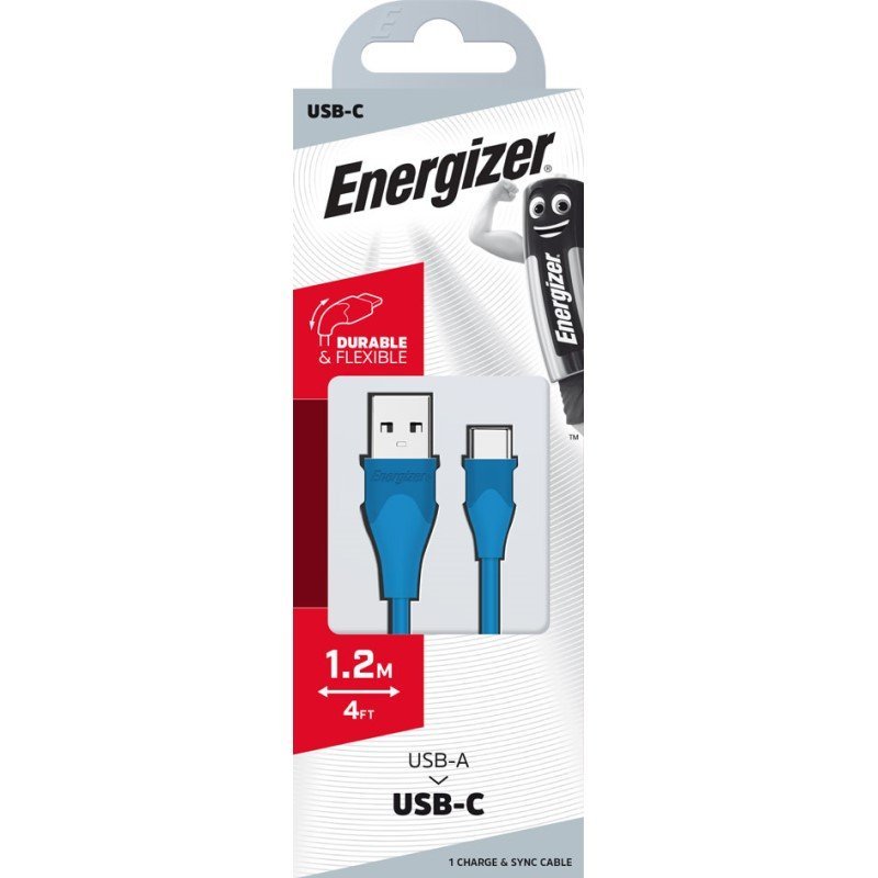 Energizer USB - C Cable 1.2 Metre Mix Case Pink or Blue - MataMata