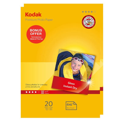 Kodak Photo Paper Gloss 240gsm 4 x 6 (4R) 2 x 20 Sheets - MataMata